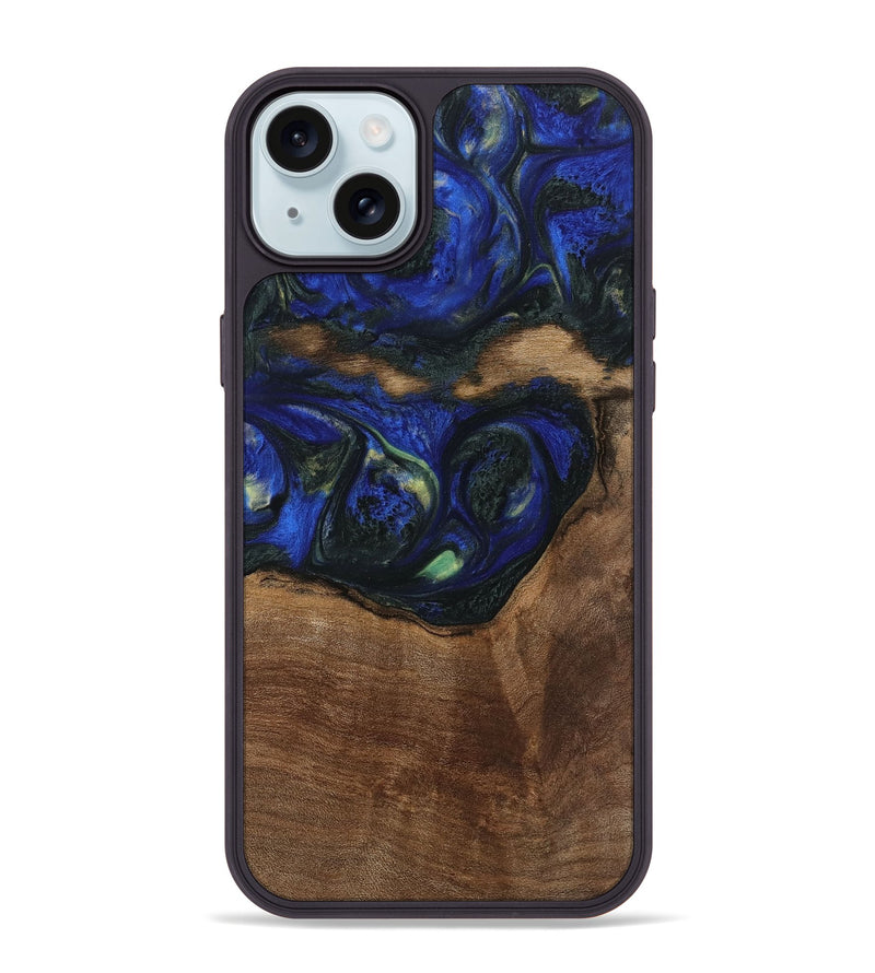 iPhone 15 Plus Wood Phone Case - Ebert (Blue, 745112)