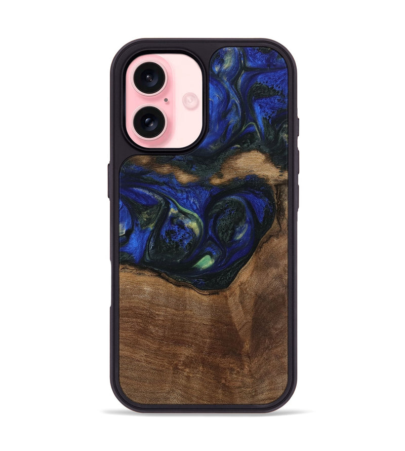 iPhone 16 Wood Phone Case - Ebert (Blue, 745112)