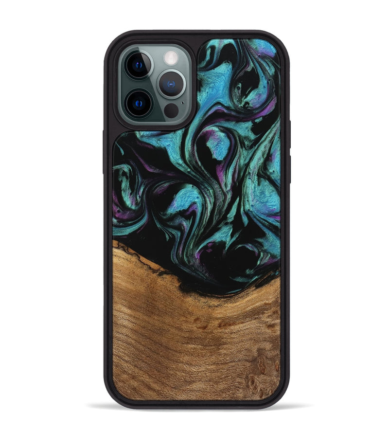 iPhone 12 Pro Max Wood Phone Case - Janene (Purple, 745113)