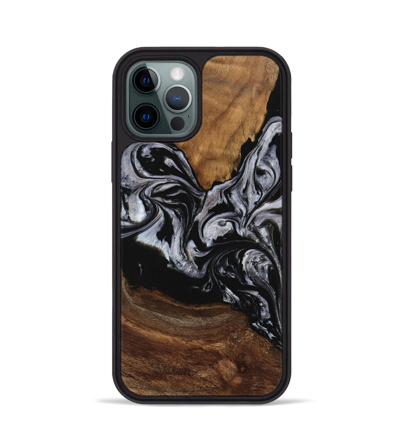 iPhone 12 Pro Wood Phone Case - Sluis (Black & White, 745116)