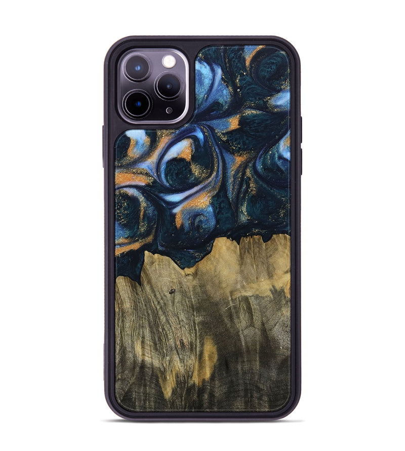 iPhone 11 Pro Max Wood Phone Case - Lotte (Teal & Gold, 745119)