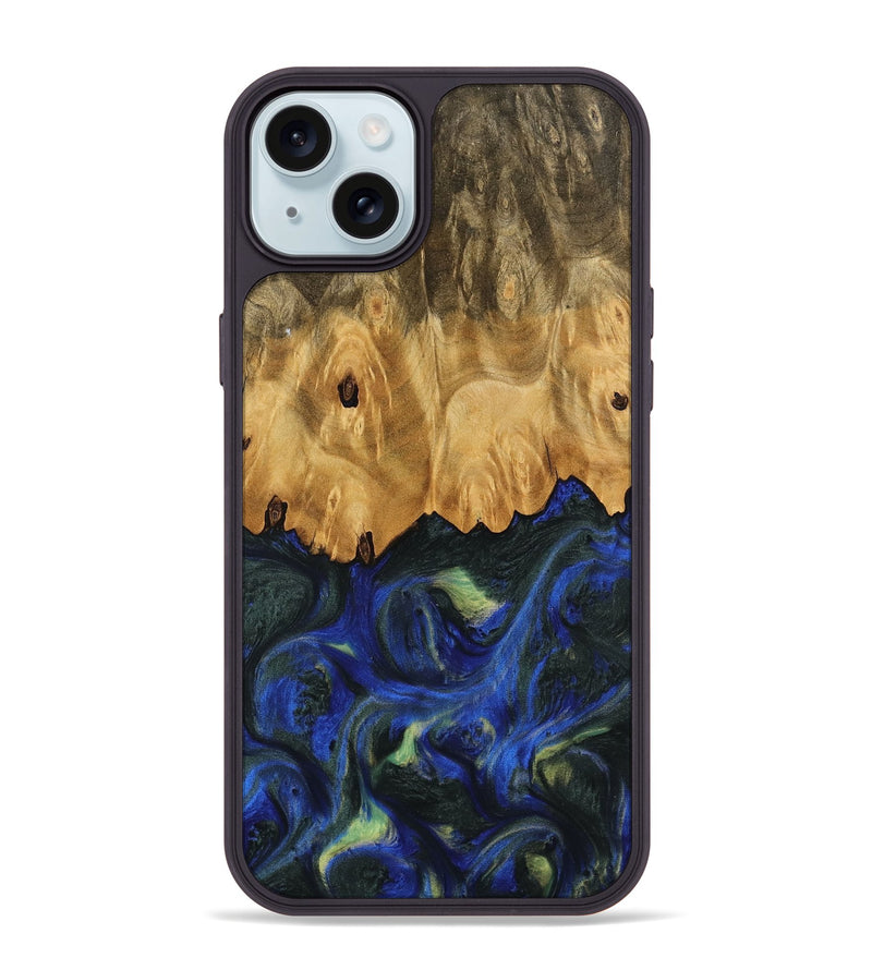 iPhone 15 Plus Wood Phone Case - Hjalmer (Blue, 745123)