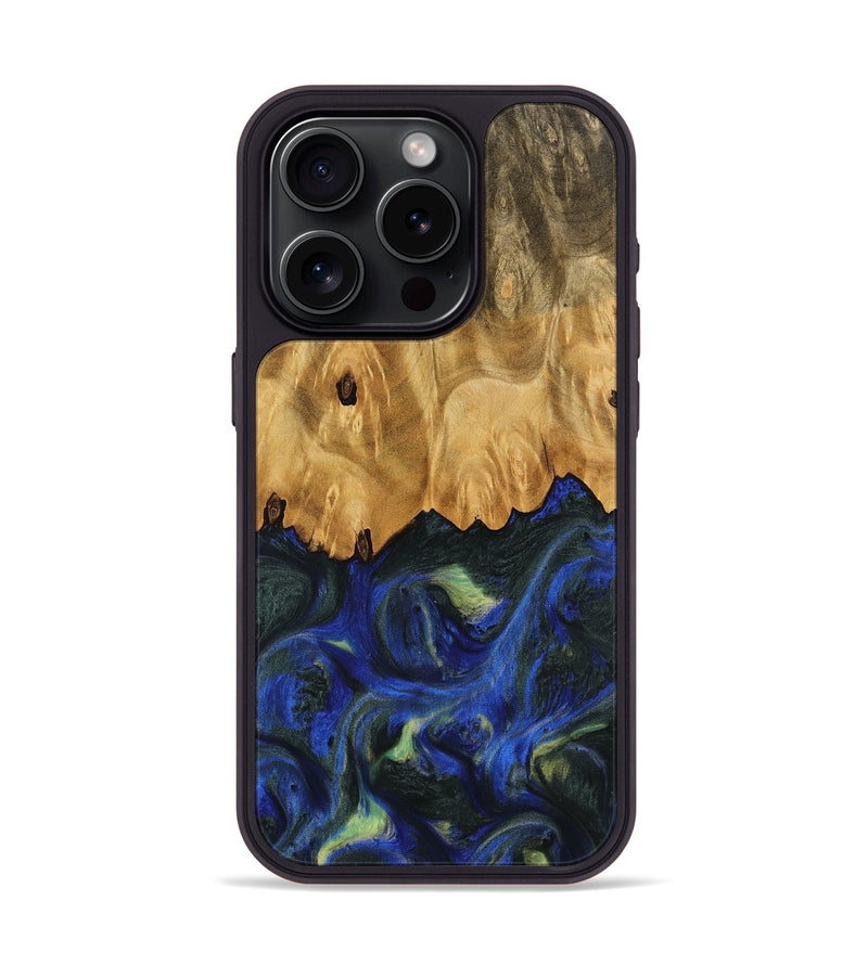 iPhone 15 Pro Wood Phone Case - Hjalmer (Blue, 745123)