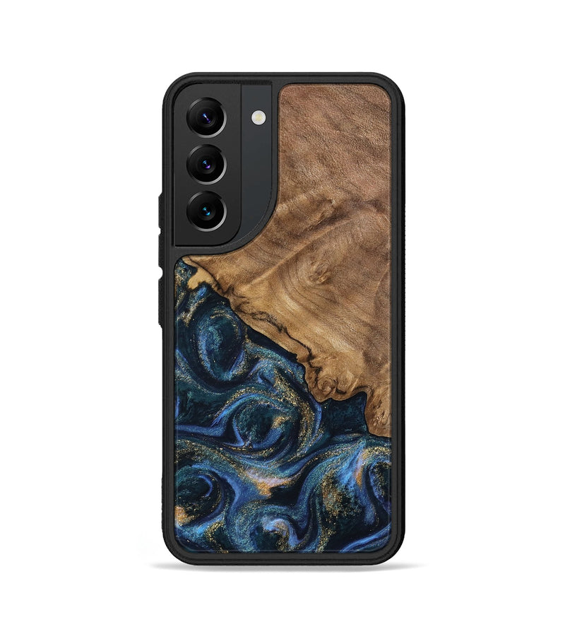 Galaxy S22 Wood Phone Case - Caty (Teal & Gold, 745125)