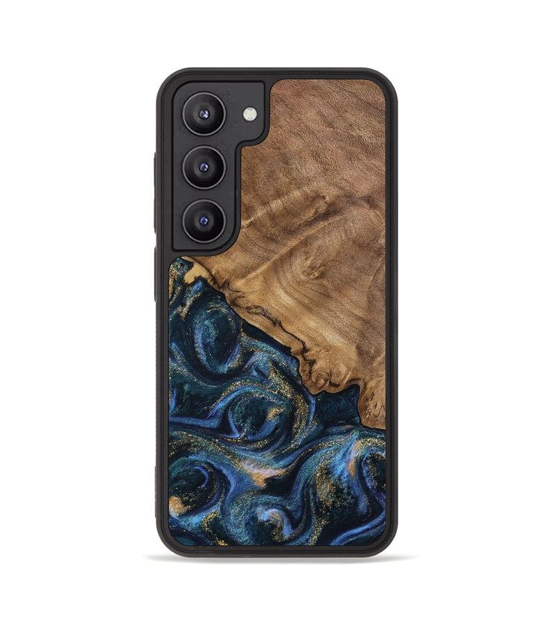 Galaxy S23 Wood Phone Case - Caty (Teal & Gold, 745125)