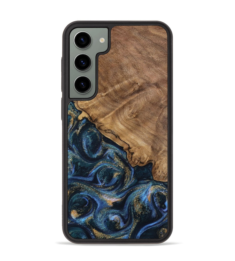 Galaxy S23 Plus Wood Phone Case - Caty (Teal & Gold, 745125)