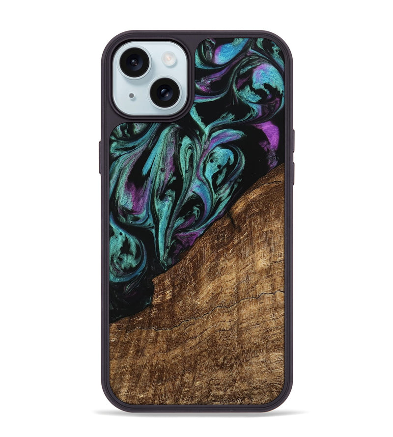 iPhone 15 Plus Wood Phone Case - Iolande (Purple, 745128)