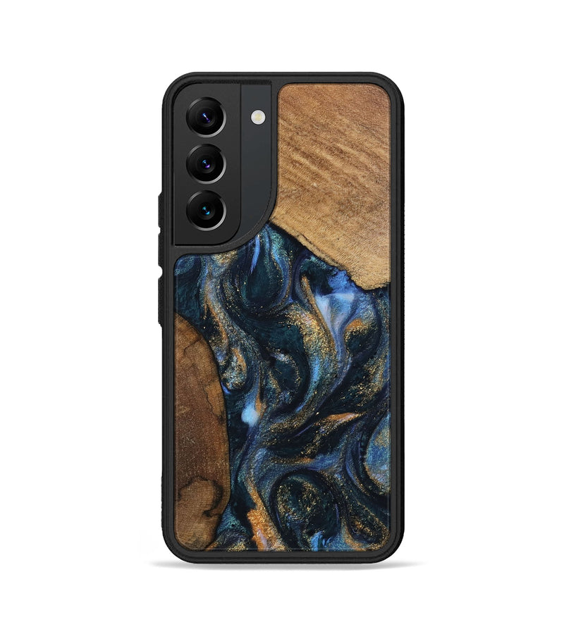 Galaxy S22 Wood Phone Case - DeeAnn (Teal & Gold, 745134)