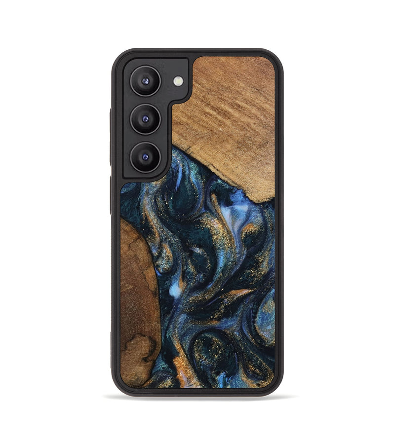 Galaxy S23 Wood Phone Case - DeeAnn (Teal & Gold, 745134)