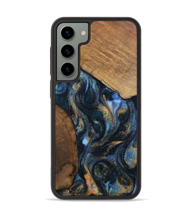 Galaxy S23 Plus Wood Phone Case - DeeAnn (Teal & Gold, 745134)