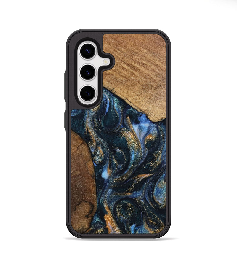 Galaxy S25 Plus Wood Phone Case - DeeAnn (Teal & Gold, 745134)