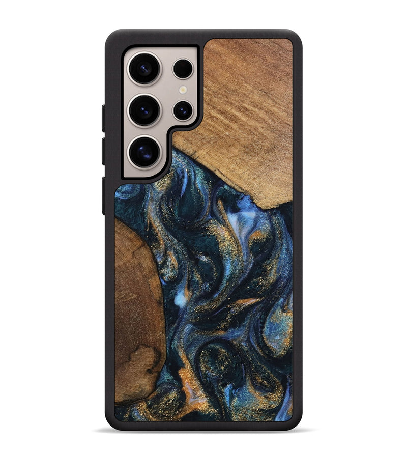 Galaxy S25 Ultra Wood Phone Case - DeeAnn (Teal & Gold, 745134)