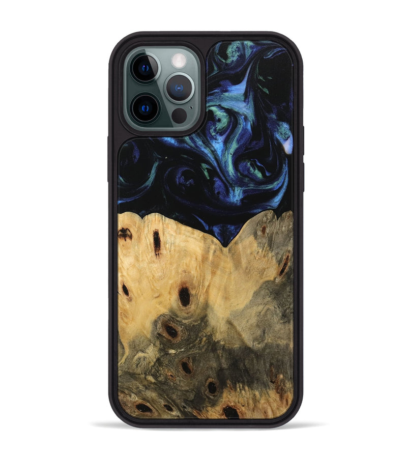 iPhone 12 Pro Max Wood Phone Case - Deny (Blue, 745147)