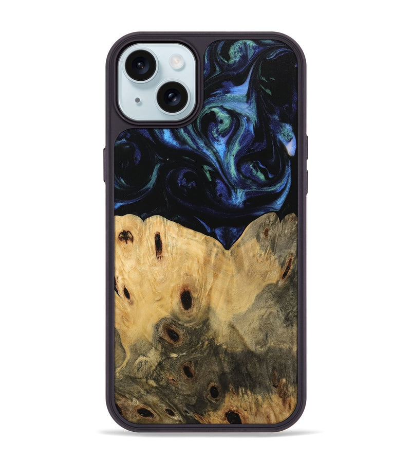 iPhone 15 Plus Wood Phone Case - Deny (Blue, 745147)