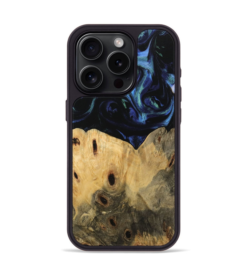 iPhone 15 Pro Wood Phone Case - Deny (Blue, 745147)