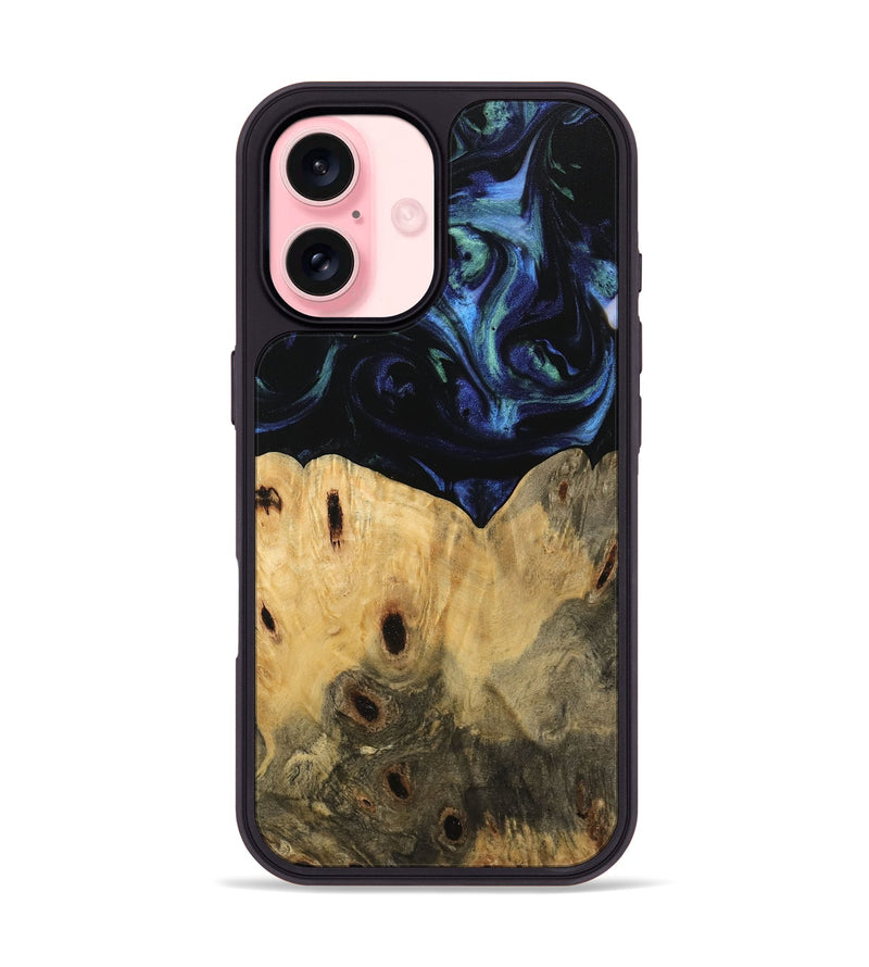 iPhone 16 Wood Phone Case - Deny (Blue, 745147)