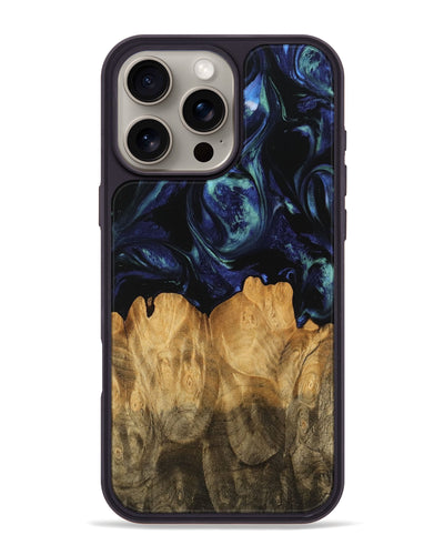 iPhone 16 Pro Max Wood Phone Case - Wakako (Blue, 745155)