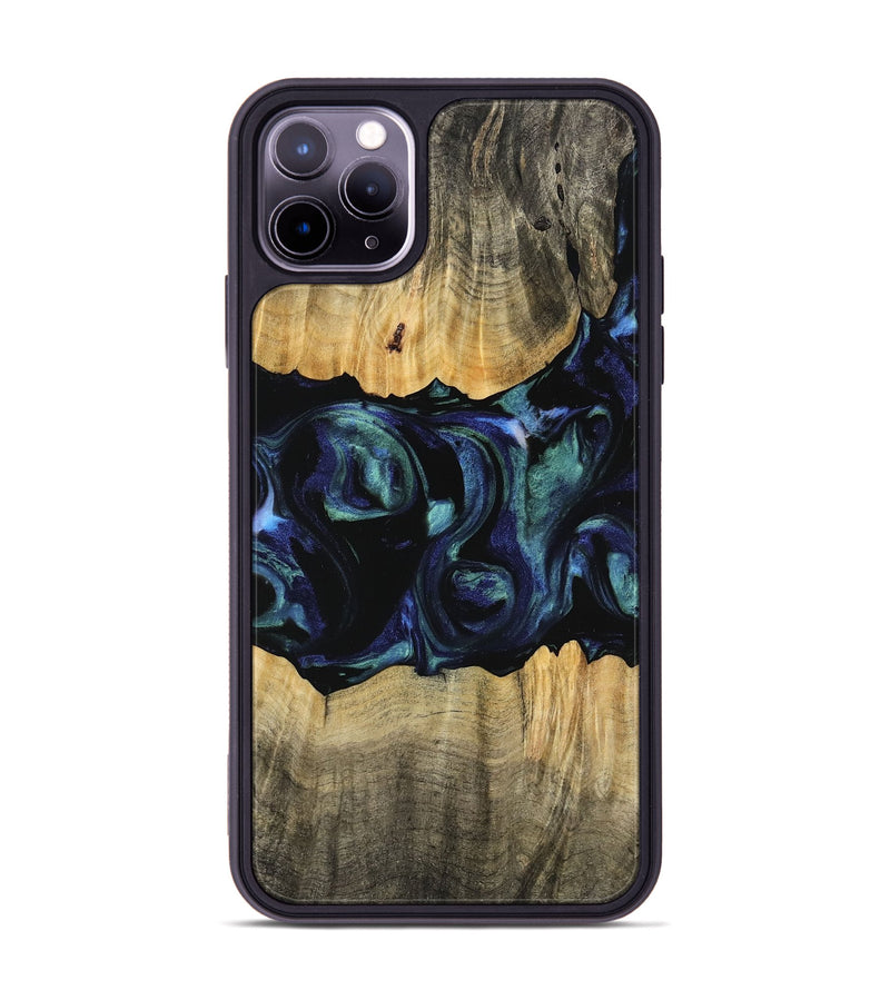 iPhone 11 Pro Max Wood Phone Case - Caresa (Blue, 745156)