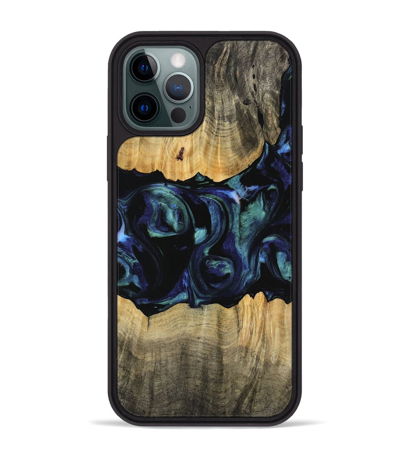 iPhone 12 Pro Max Wood Phone Case - Caresa (Blue, 745156)