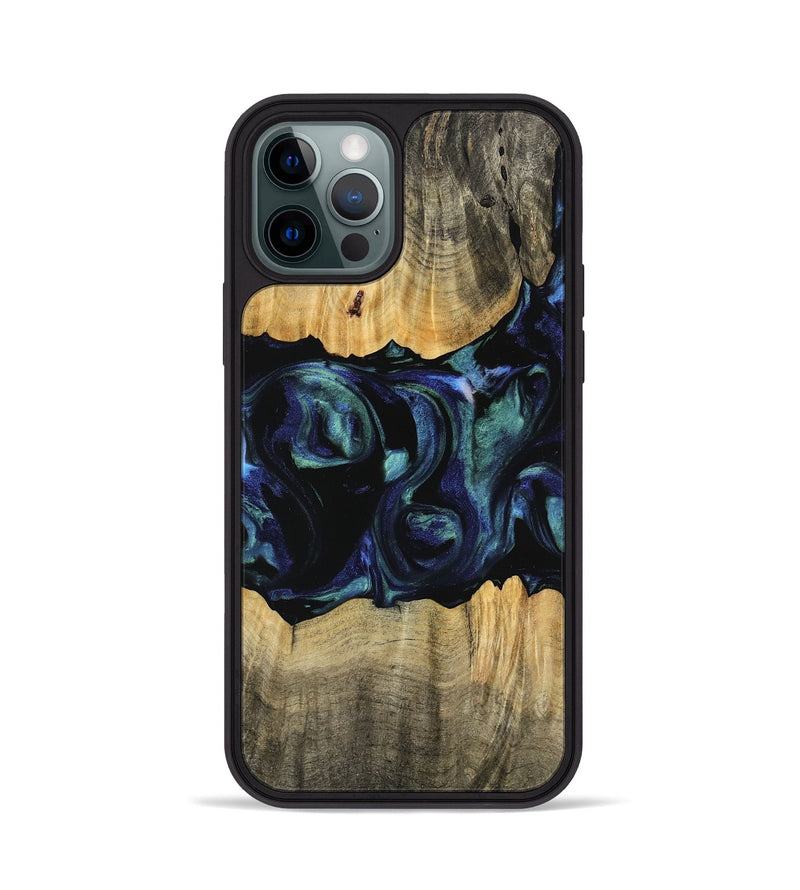 iPhone 12 Pro Wood Phone Case - Caresa (Blue, 745156)