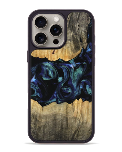 iPhone 16 Pro Max Wood Phone Case - Caresa (Blue, 745156)