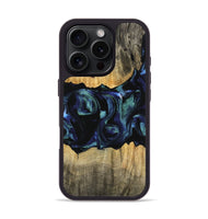 iPhone 16 Pro Wood Phone Case - Caresa (Blue, 745156)