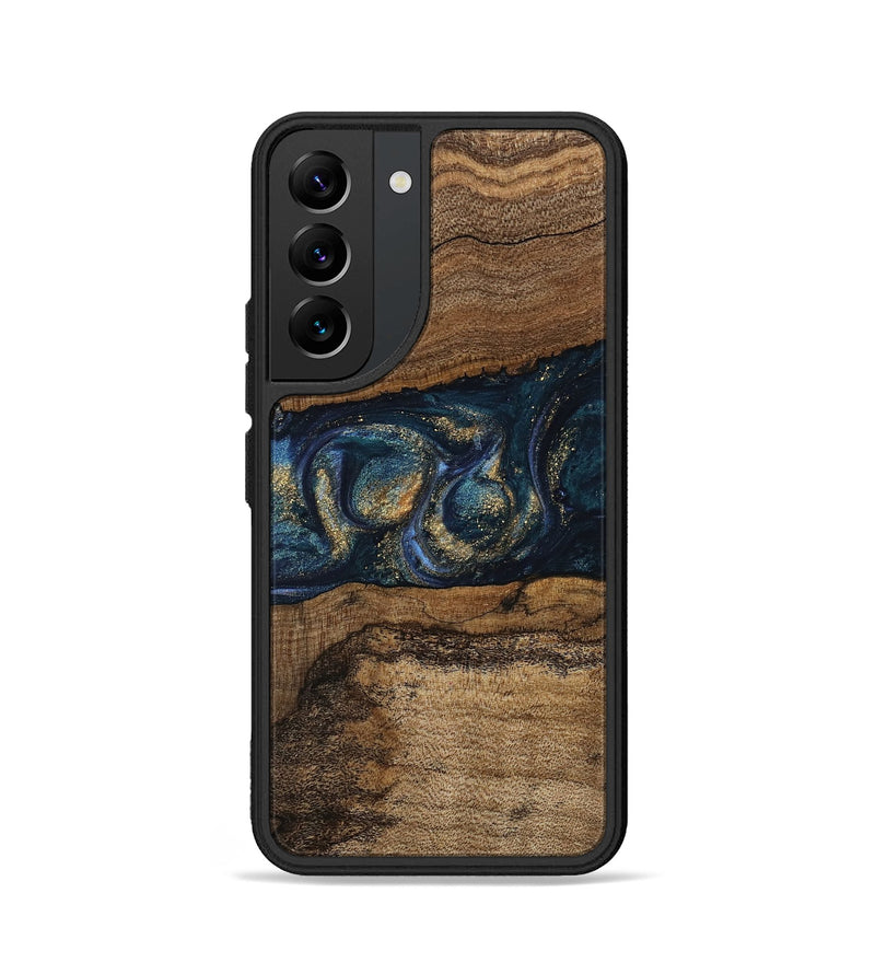 Galaxy S22 Wood Phone Case - Elvira (Teal & Gold, 745157)