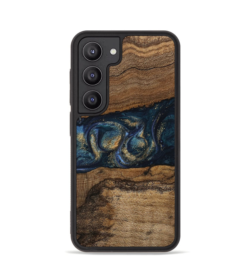 Galaxy S23 Wood Phone Case - Elvira (Teal & Gold, 745157)