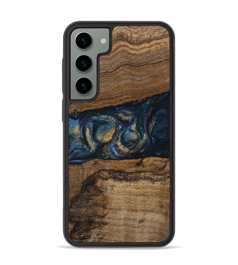 Galaxy S23 Plus Wood Phone Case - Elvira (Teal & Gold, 745157)