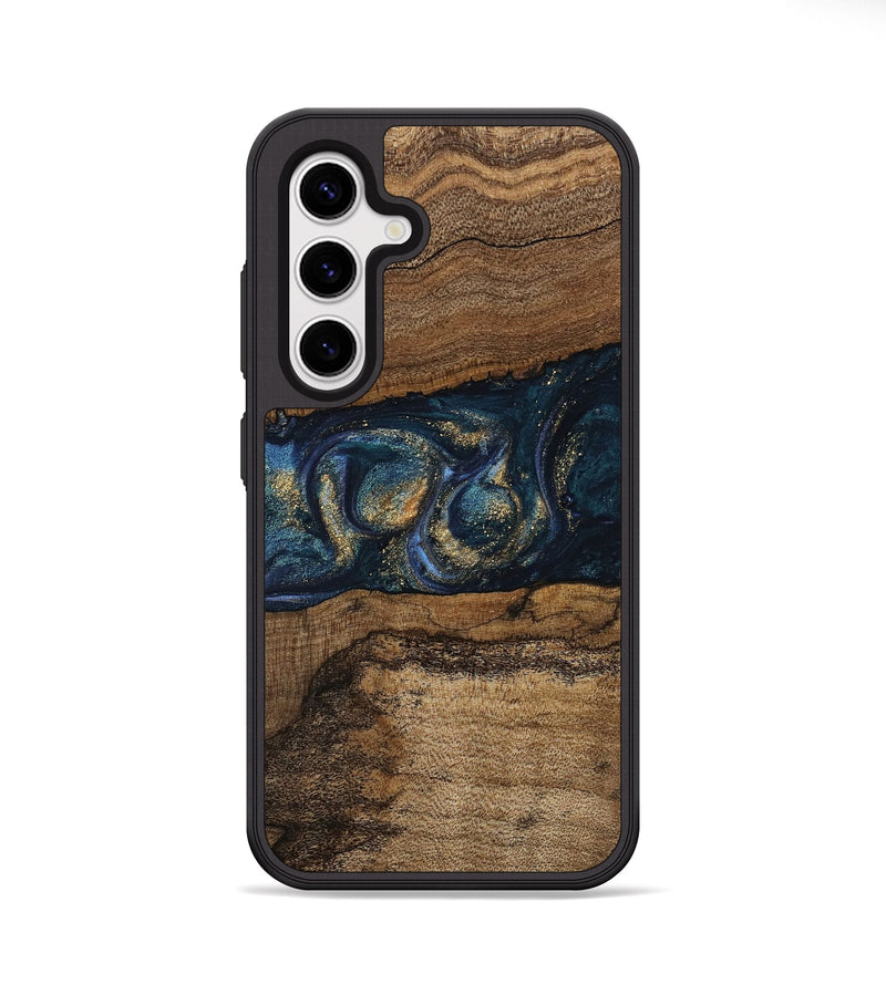 Galaxy S25 Plus Wood Phone Case - Elvira (Teal & Gold, 745157)