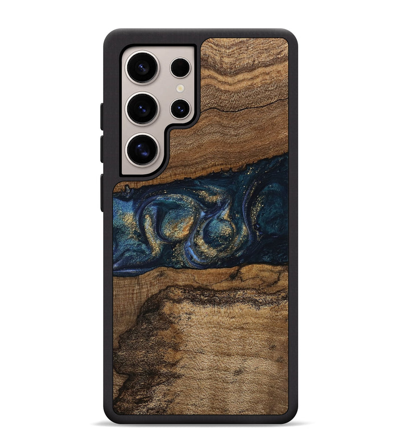 Galaxy S25 Ultra Wood Phone Case - Elvira (Teal & Gold, 745157)