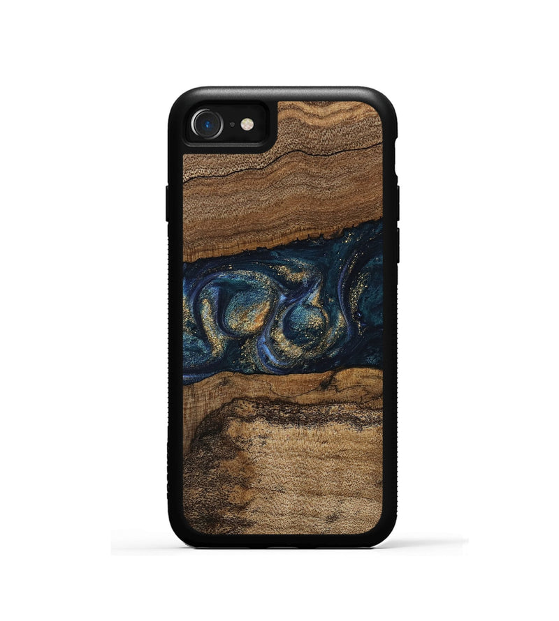 iPhone SE Wood Phone Case - Elvira (Teal & Gold, 745157)