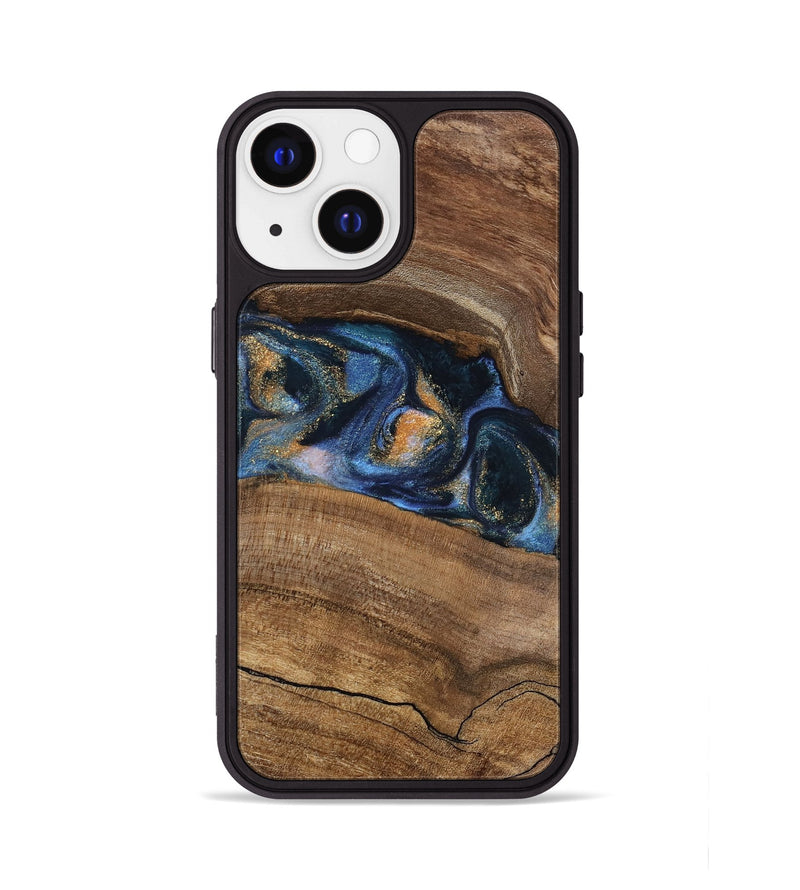 iPhone 13 Wood Phone Case - Gavra (Teal & Gold, 745158)