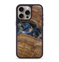 iPhone 15 Pro Max Wood Phone Case - Gavra (Teal & Gold, 745158)