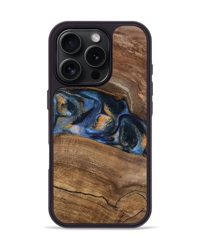 iPhone 16 Pro Wood Phone Case - Gavra (Teal & Gold, 745158)