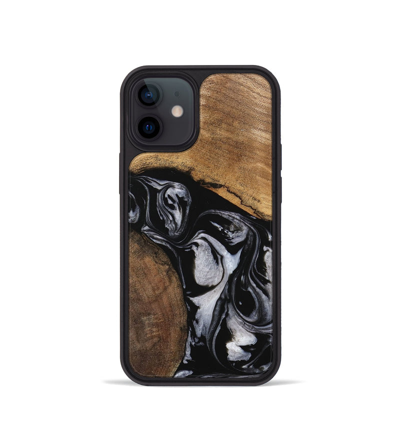 iPhone 12 mini Wood Phone Case - Jolette (Black & White, 745162)