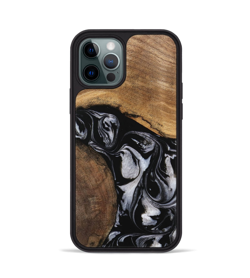 iPhone 12 Pro Wood Phone Case - Jolette (Black & White, 745162)