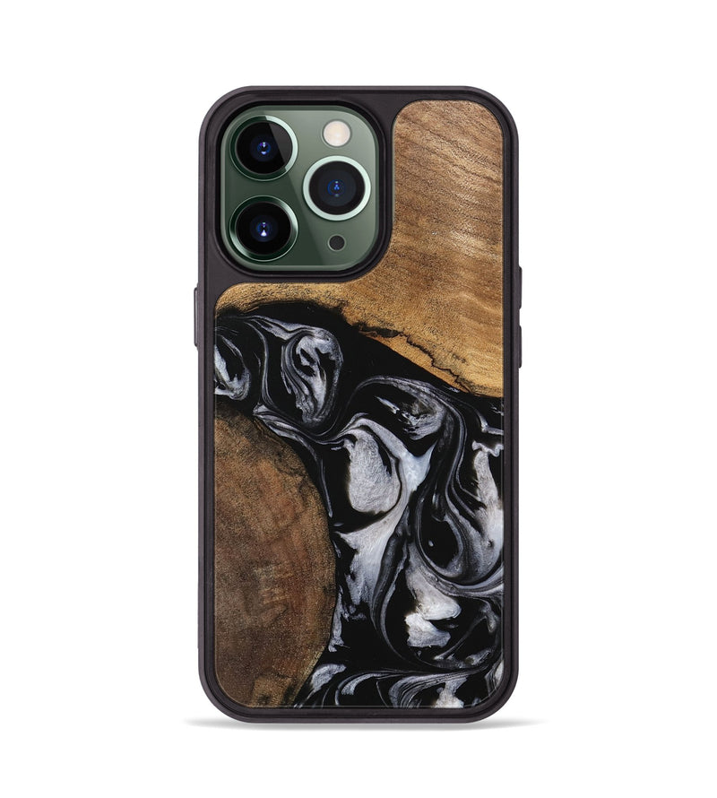 iPhone 13 Pro Wood Phone Case - Jolette (Black & White, 745162)