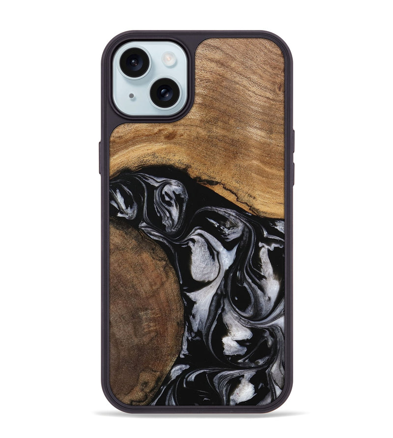 iPhone 15 Plus Wood Phone Case - Jolette (Black & White, 745162)