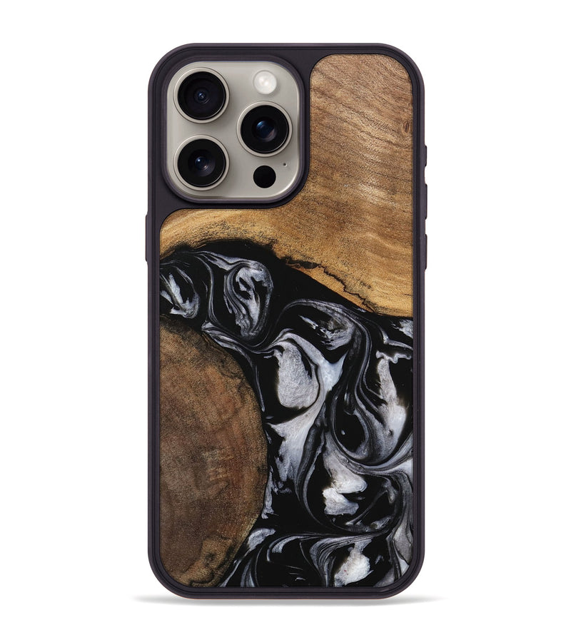 iPhone 15 Pro Max Wood Phone Case - Jolette (Black & White, 745162)