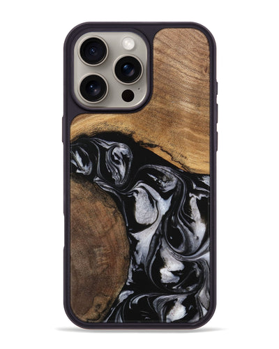 iPhone 16 Pro Max Wood Phone Case - Jolette (Black & White, 745162)