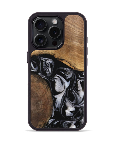 iPhone 16 Pro Wood Phone Case - Jolette (Black & White, 745162)