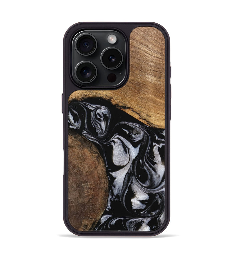 iPhone 16 Pro Wood Phone Case - Jolette (Black & White, 745162)