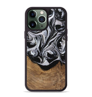 iPhone 13 Pro Max Wood Phone Case - Atticus (Black & White, 745164)