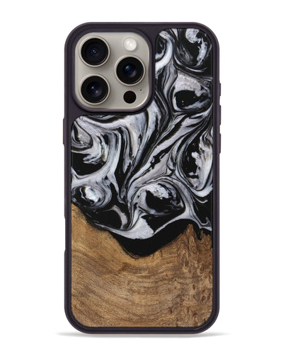 iPhone 16 Pro Max Wood Phone Case - Atticus (Black & White, 745164)