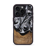 iPhone 16 Pro Wood Phone Case - Atticus (Black & White, 745164)