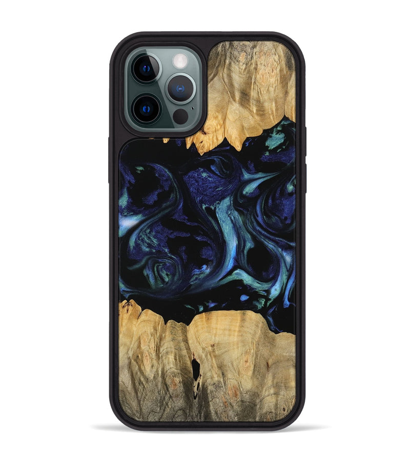 iPhone 12 Pro Max Wood Phone Case - Prudie (Blue, 745166)