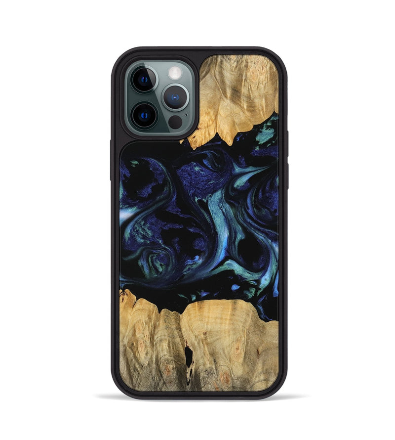 iPhone 12 Pro Wood Phone Case - Prudie (Blue, 745166)