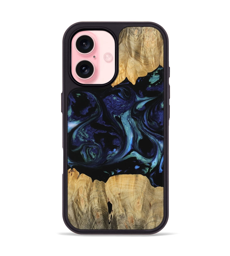 iPhone 16 Wood Phone Case - Prudie (Blue, 745166)