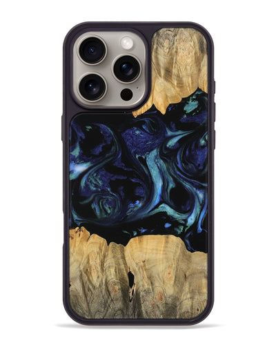 iPhone 16 Pro Max Wood Phone Case - Prudie (Blue, 745166)